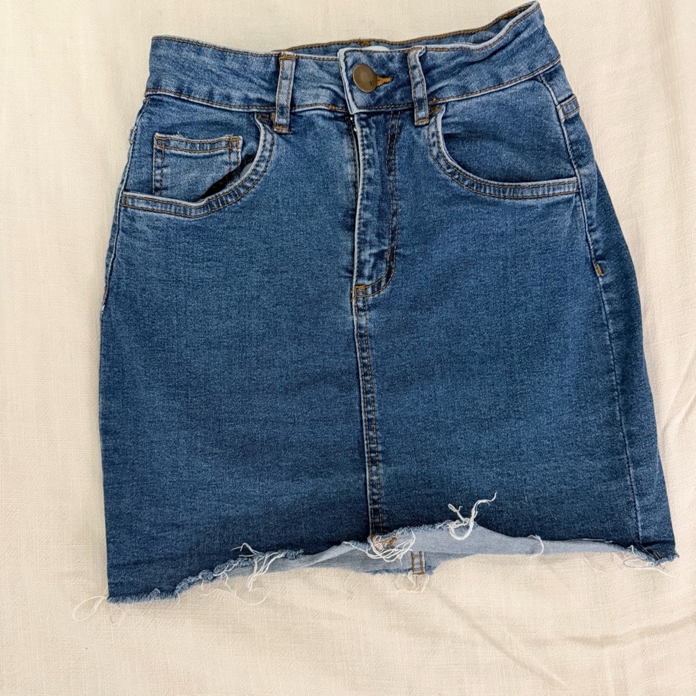 Cotton On Blue Denim Midi Skirt